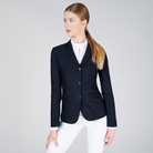 Navy Vestrum Ladies Valencia Show Jacket with tailored fit and elegant design, perfect for equestrian events.