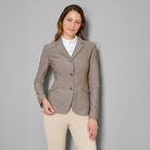 Vestrum Ladies Valencia Show Jacket in sand color, tailored fit with elegant detailing, designed for equestrian show events.