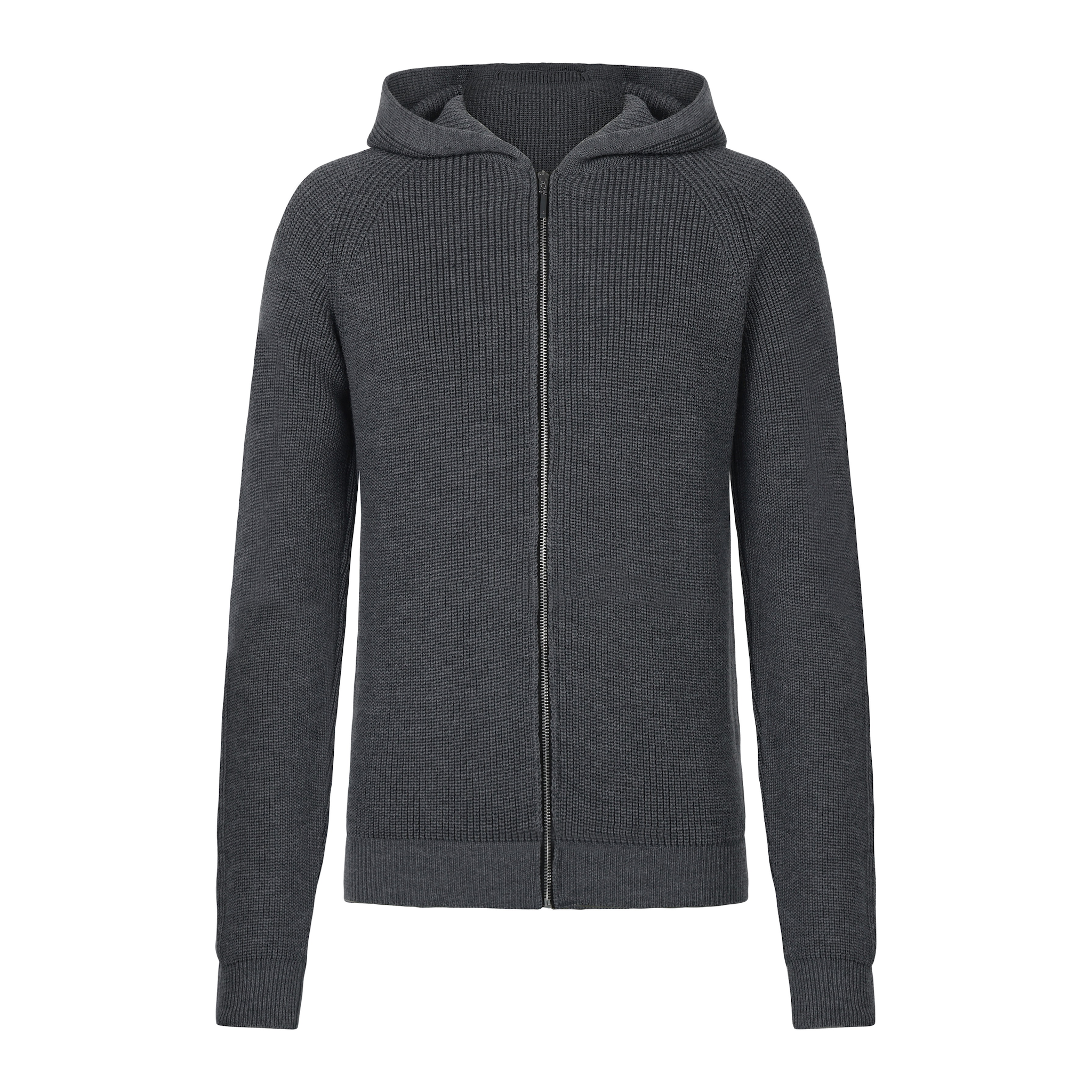 Grey Trolle unisex merino full zip sweater for men, casual jumper with a comfortable fit and full front zipper.