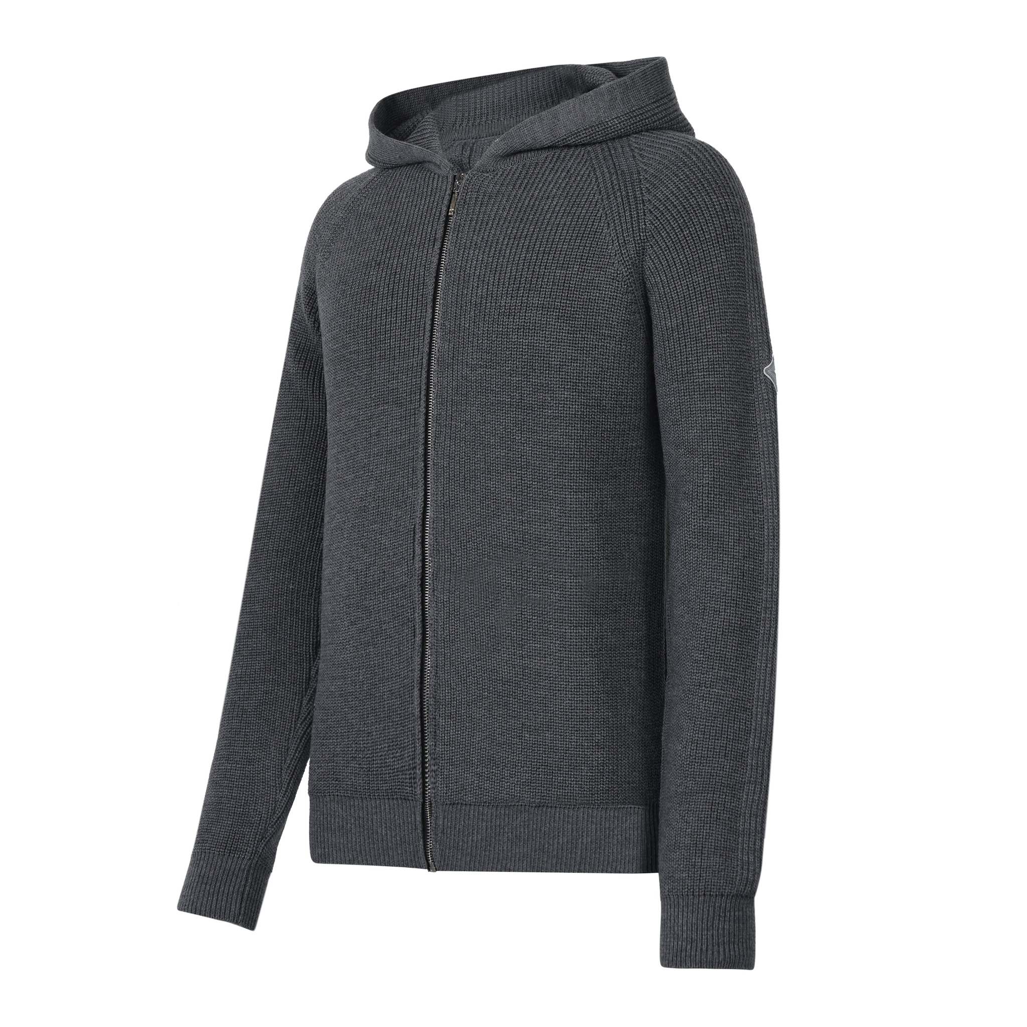 Grey Trolle unisex Merino full zip sweater, men's casual jumper featuring a comfortable fit and soft wool material.