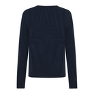 Navy Trolle unisex eco wool cashmere sweater, casual ladies jumper with a cozy fit, made from eco-friendly wool and cashmere blend.