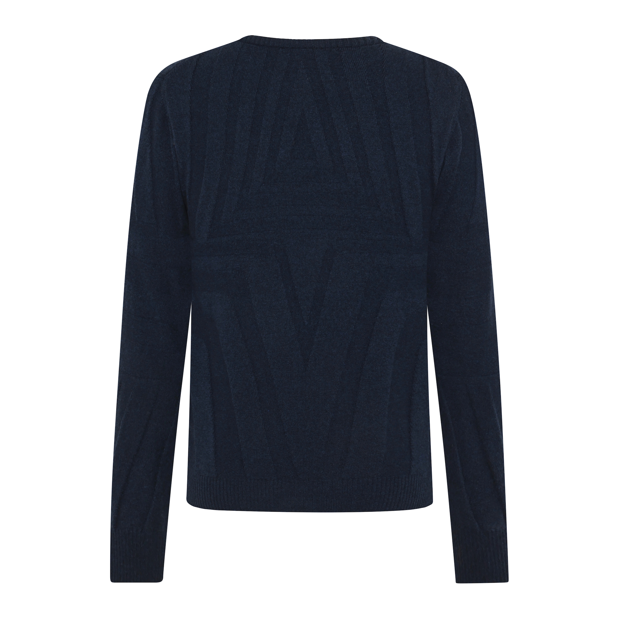 Navy Trolle unisex eco wool cashmere sweater, casual ladies jumper with a cozy fit, made from eco-friendly wool and cashmere blend.