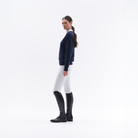 Navy Trolle unisex eco wool cashmere sweater, casual ladies jumper with a relaxed fit, soft and warm for everyday wear.