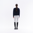 Navy Trolle unisex eco wool cashmere sweater, casual ladies jumper with a cozy fit and soft knit texture.