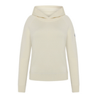 Trolle Ladies Extra Fine Merino Hoodie in off-white, casual women's jumper with a cozy hood and soft knit fabric.
