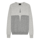 Trolle ladies cashmere and wool star logo crewneck sweater in grey, casual jumper with a cozy, stylish fit.