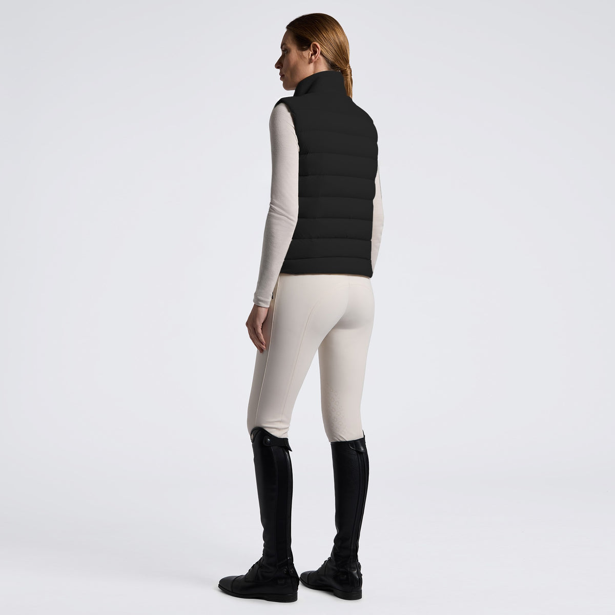 Cavalleria Toscana Ladies Fleece & Nylon Zip Up Vest – Black