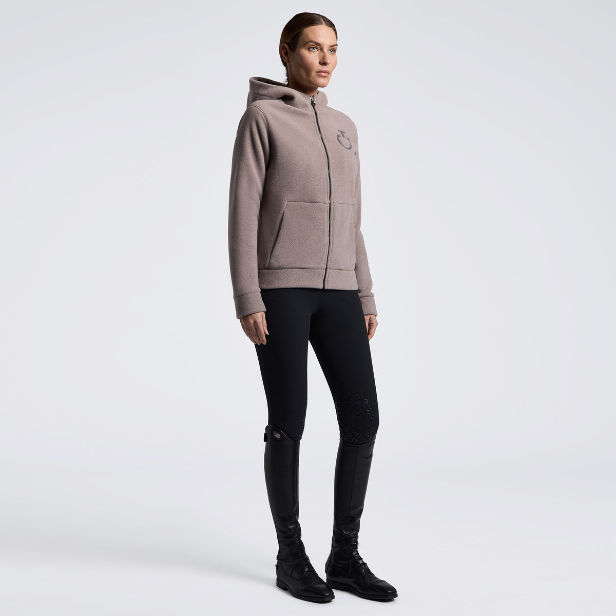 Cavalleria Toscana Ladies Fleece Zip Hoodie – Cipria