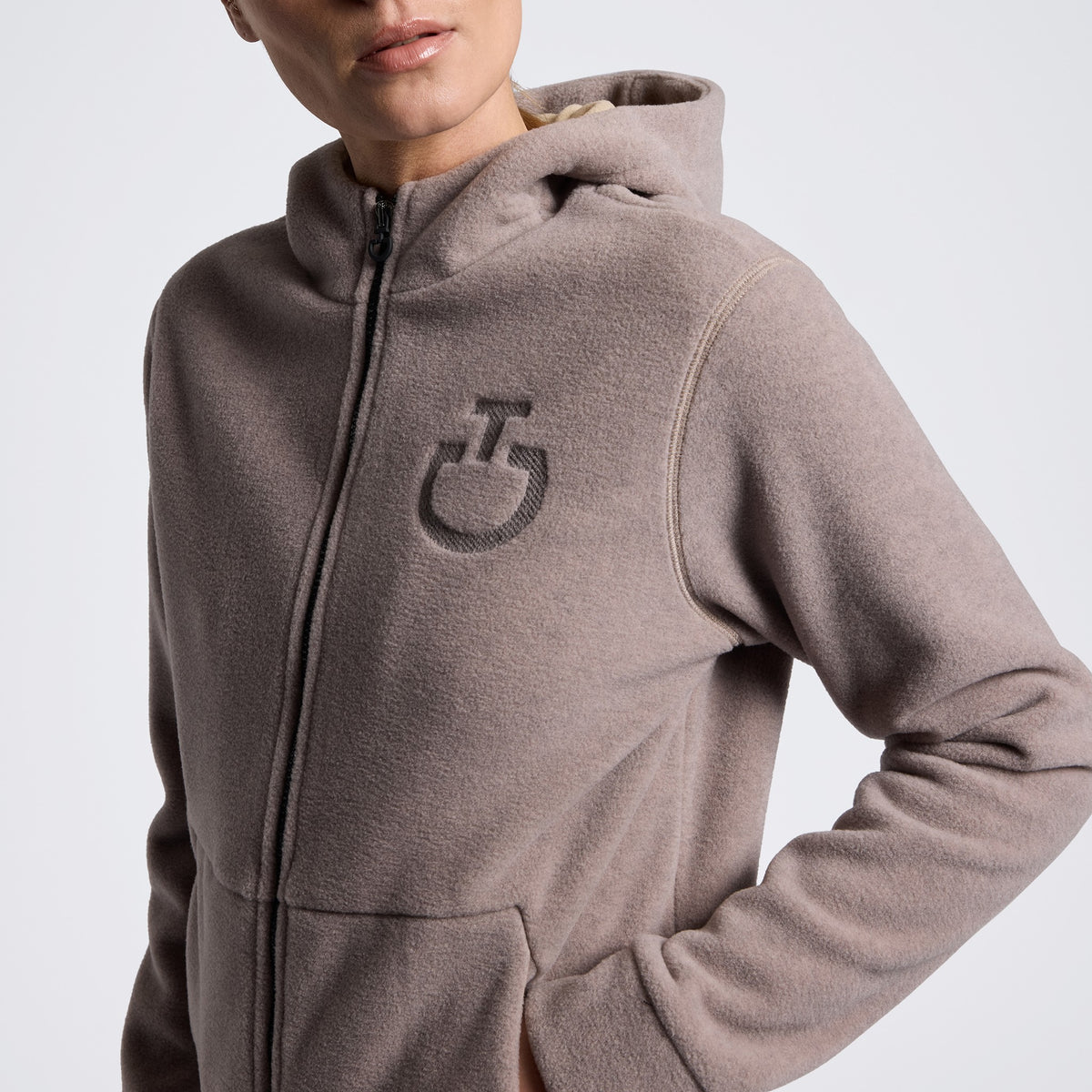 Cavalleria Toscana Ladies Fleece Zip Hoodie – Cipria