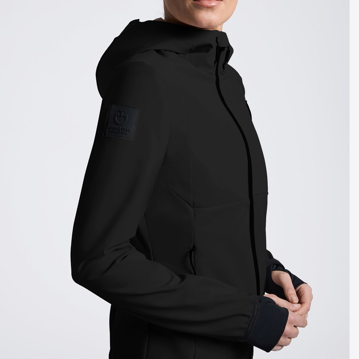 Cavalleria Toscana Ladies Thermal Hooded Performance Softshell Jacket – Black