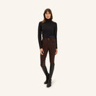 Dada Sport Ladies Consul Technical Riding Turtle-Neck in Midnight Blue, full-length front view