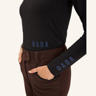 Dada Sport Ladies Consul Technical Riding Turtle-Neck in Midnight Blue, hem logo detail