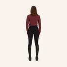 Dada Sport Ladies Consul Technical Riding Turtle-Neck in Burgundy, back view