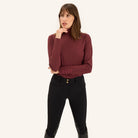 Dada Sport Ladies Consul Technical Riding Turtle-Neck in Burgundy, front view