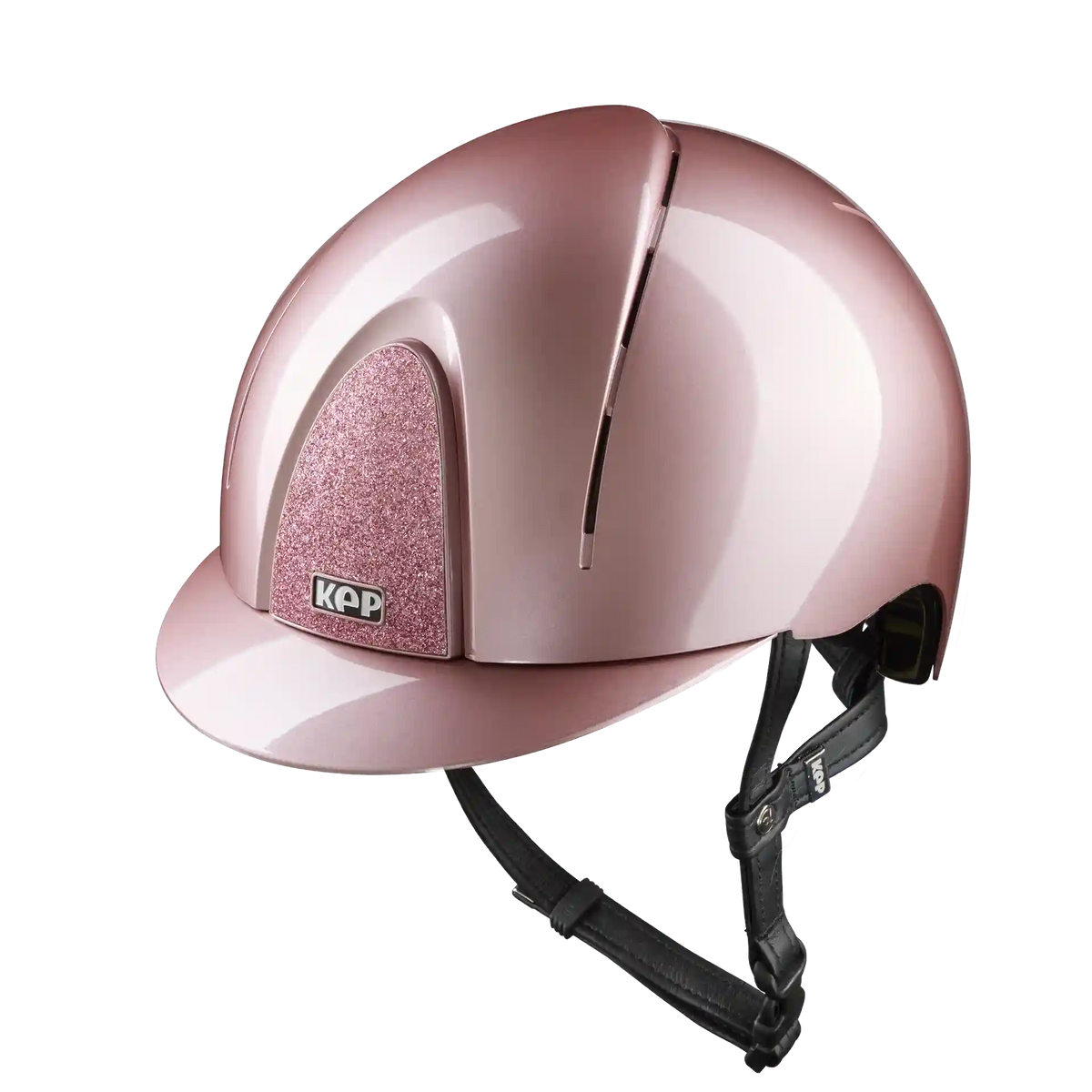 KEP Smart Nova Metal Polish Star in Pink with glitter Star Pink front insert and black chin strap, front view