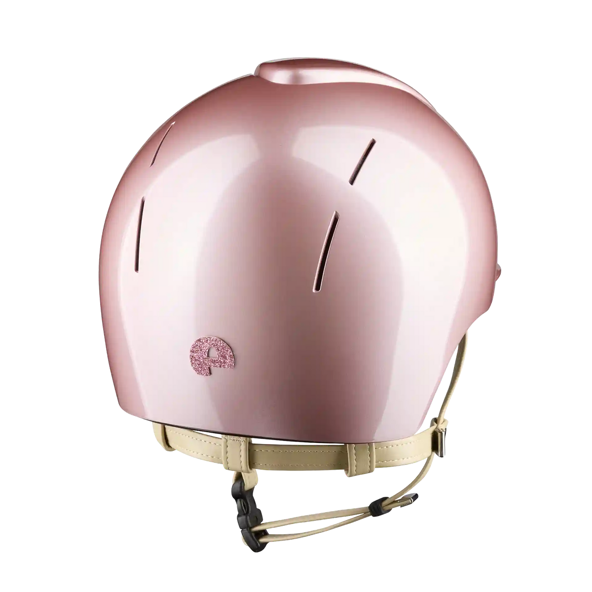 Back view of the KEP Smart Nova Metal Polish Star in Pink with Star Pink rear logo and cream chin strap