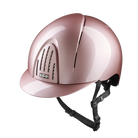 KEP Smart Nova Polish Riding Helmet in Pink with black chin strap, front view