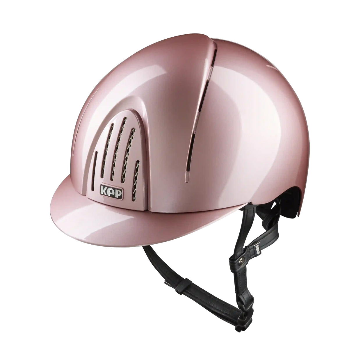 KEP Smart Nova Polish Riding Helmet in Pink with black chin strap, front view