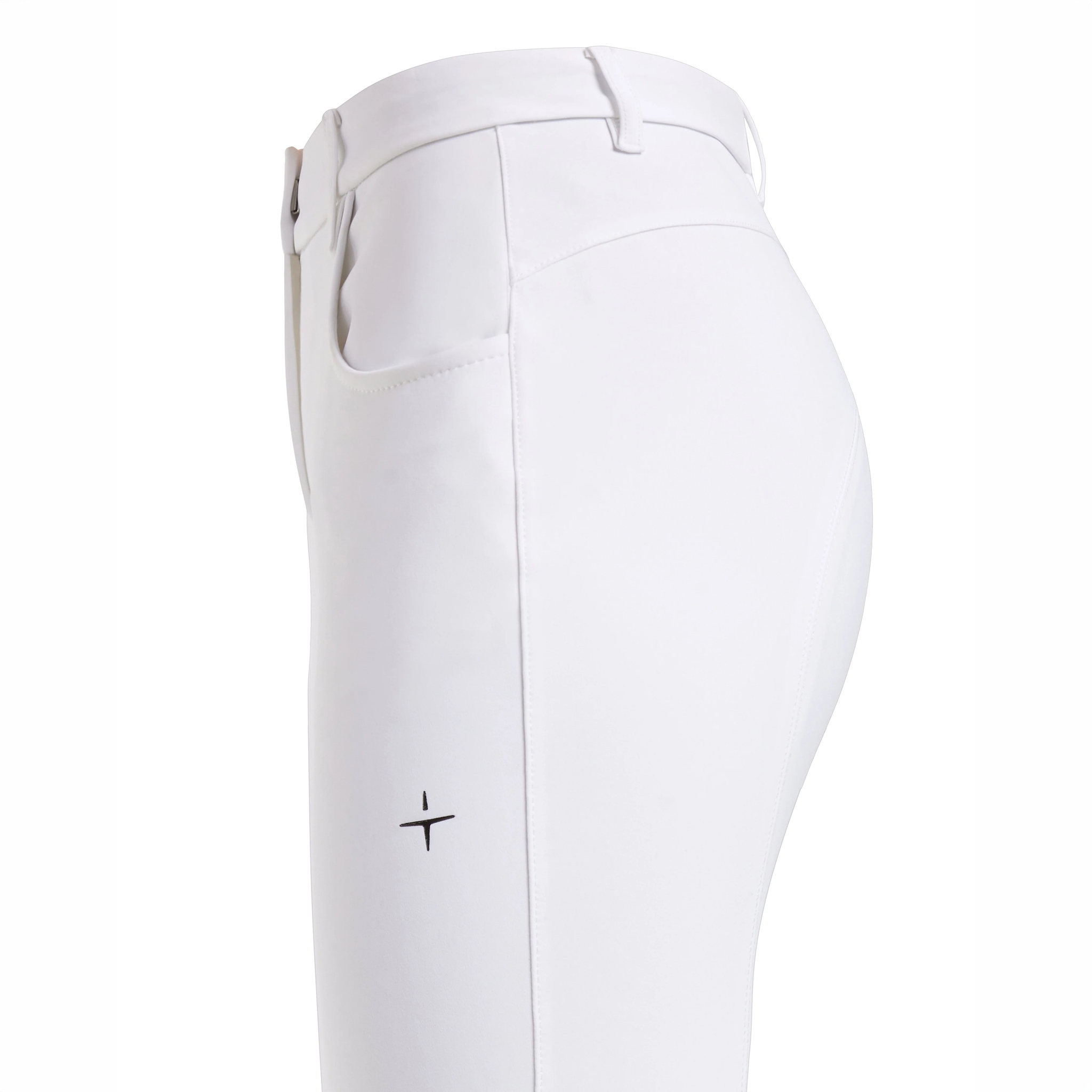 Trolle Ladies Athlete Regular Breeches Knee Grip in White, competition breeches with silicone knee grip.