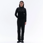 Trolle Ladies Cashmere & Wool Star Logo Crewneck Sweater in Black/Dark Grey, a soft cashmere and wool crewneck jumper.
