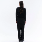 Trolle Ladies Cashmere & Wool Star Logo Crewneck Sweater in Black/Dark Grey, a soft cashmere and wool crewneck jumper.