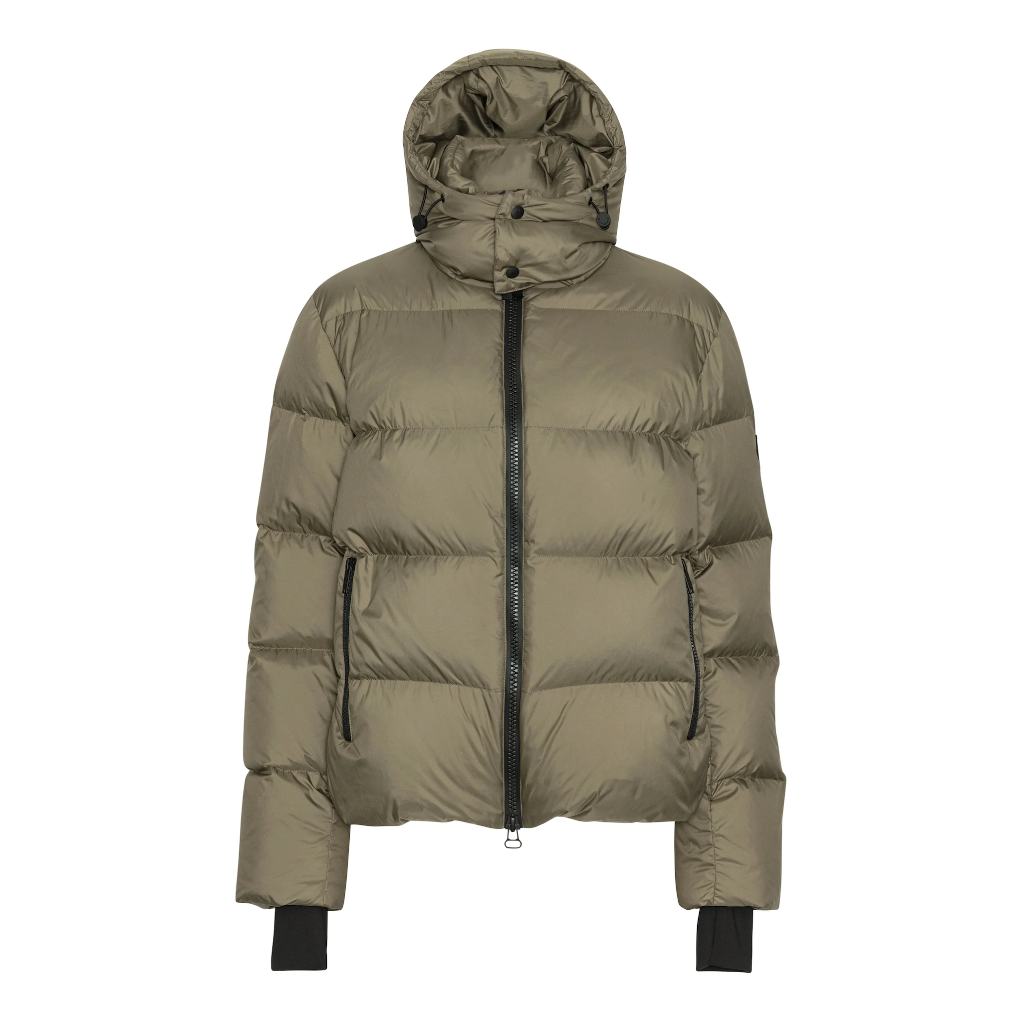 Trolle Ladies Goose Down Puffer Jacket in Olive, a lightweight goose down winter jacket.