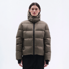 Trolle Ladies Goose Down Puffer Jacket in Olive, a lightweight goose down winter jacket.