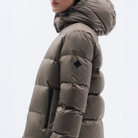 Trolle Ladies Goose Down Puffer Jacket in Olive, a lightweight goose down winter jacket.
