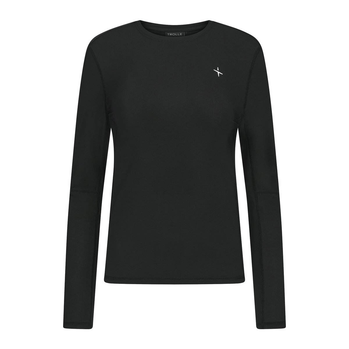 Trolle Ladies Perforated Long Sleeve T-Shirt in Black, a breathable long sleeve training top.