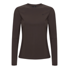 Trolle Ladies Perforated Long Sleeve T-Shirt in Terra Brown, a breathable long sleeve training top.