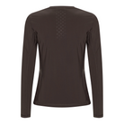 Trolle Ladies Perforated Long Sleeve T-Shirt in Terra Brown, a breathable long sleeve training top.