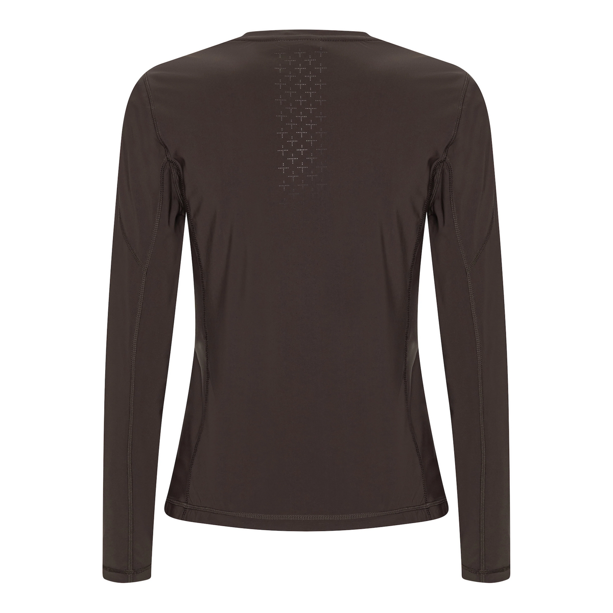 Trolle Ladies Perforated Long Sleeve T-Shirt in Terra Brown, a breathable long sleeve training top.