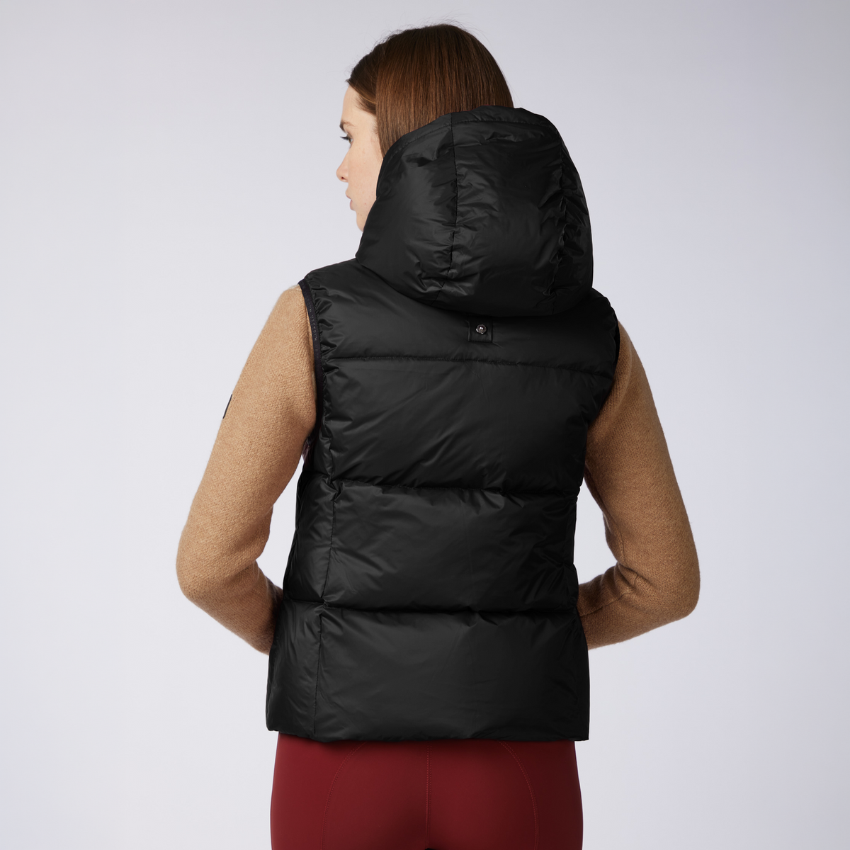 Vestrum Ladies New Jersey Vest in black, a padded equestrian body warmer ideal for layering.