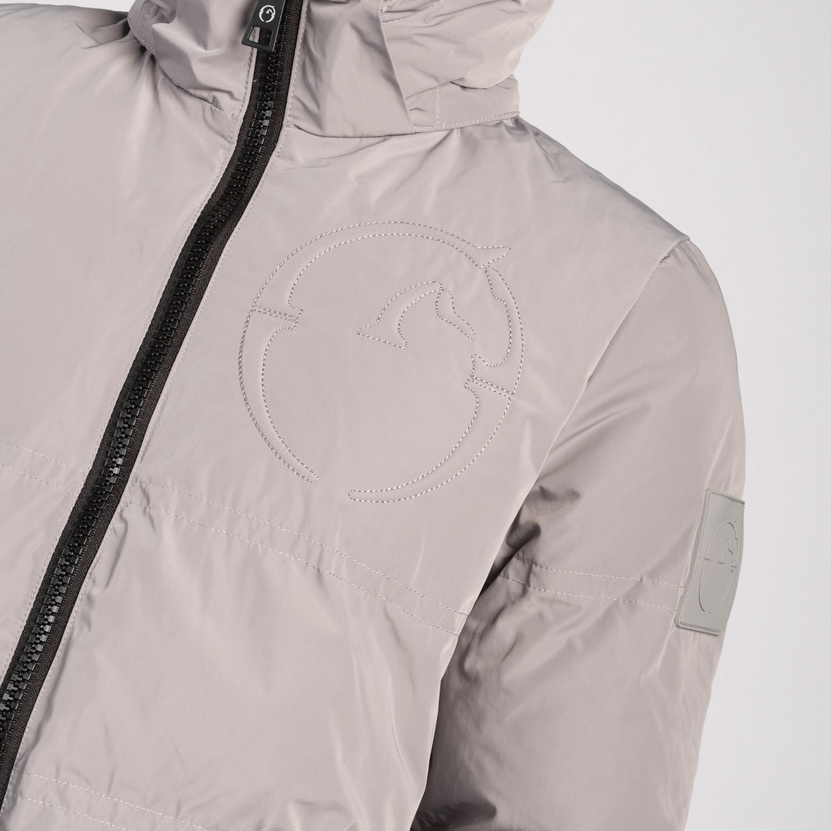 Vestrum Ladies Rovaniemi Puffer Jacket in pearl grey, premium Italian quilted jacket layered for cold-weather style.