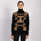 Vestrum Ladies Shenzen Turtle Neck Sweater in black and corten, a soft ladies turtle neck sweater with a cosy roll neck.