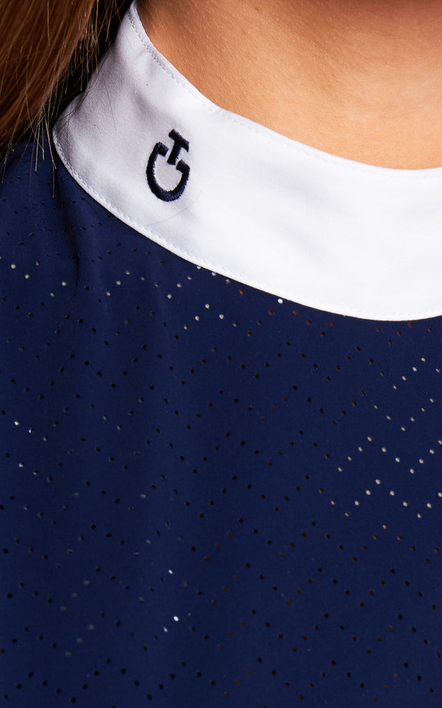 Ladies Cavalleria Toscana Vertical Perforated Jersey Competition Polo - Espayo Equestrian