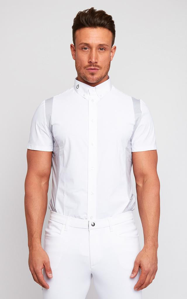 Mens Cavalleria Toscana Cotton Tech Competition Shirt Short Sleeve - Espayo Equestrian